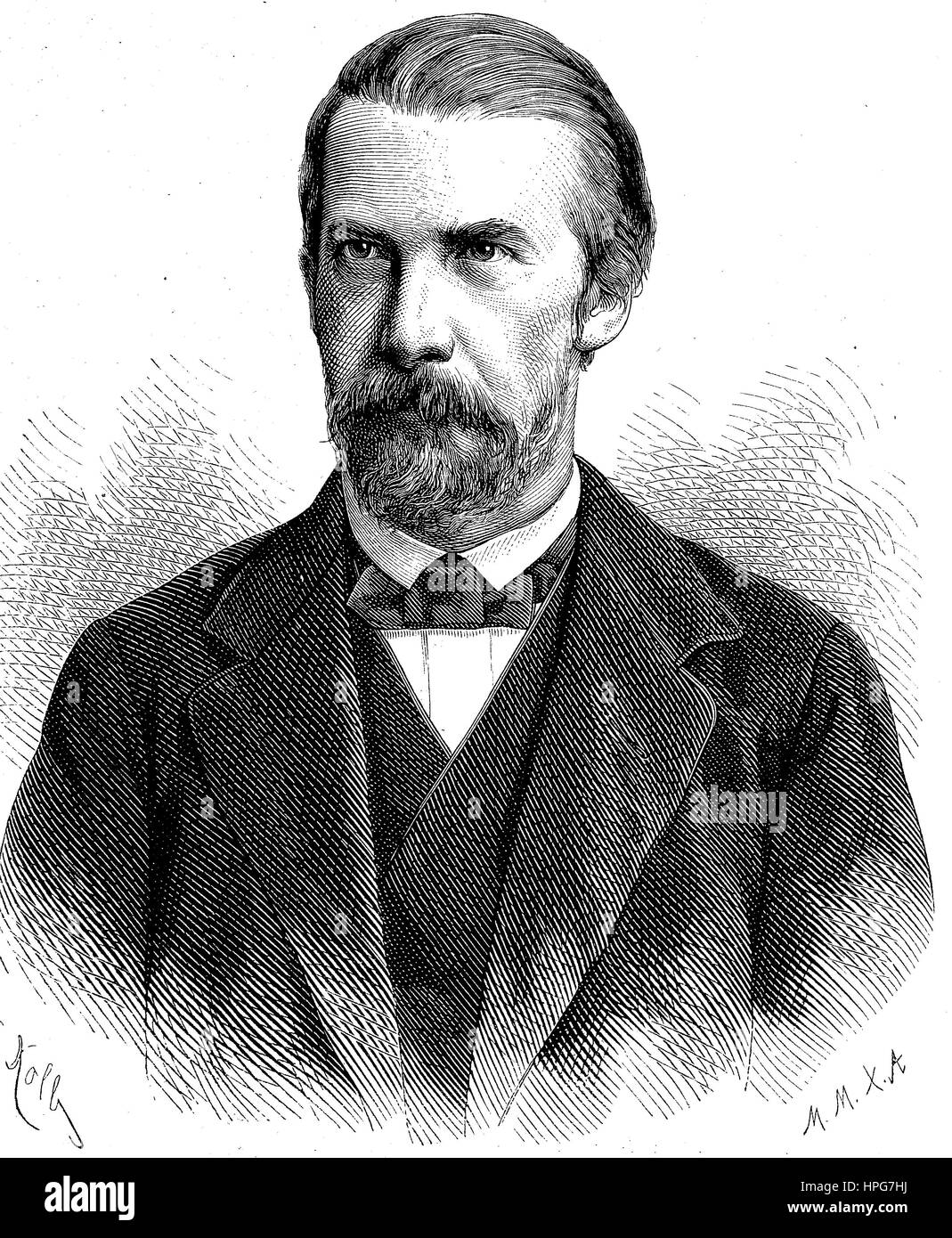 Wilhelm Raabe, 1831 - 1910, était un romancier allemand. Ses premières œuvres ont été publiées sous le pseudonyme de Jakob Corvinus, amélioration numérique reproduction d'une gravure sur bois à partir de l'année 1885 Banque D'Images