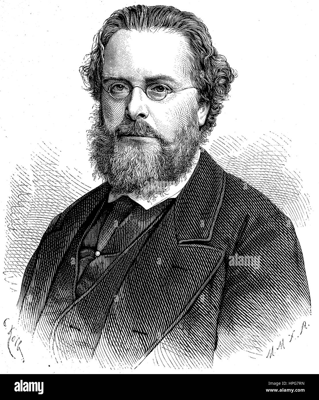 Odo William Russell, Léopold 1er baron Ampthill, 1829 - 1884, portant le titre de Seigneur Odo Russell entre 1872 et 1881, était un diplomate britannique et le premier ambassadeur britannique à l'Empire allemand, l'amélioration numérique reproduction d'une gravure sur bois à partir de l'année 1885 Banque D'Images