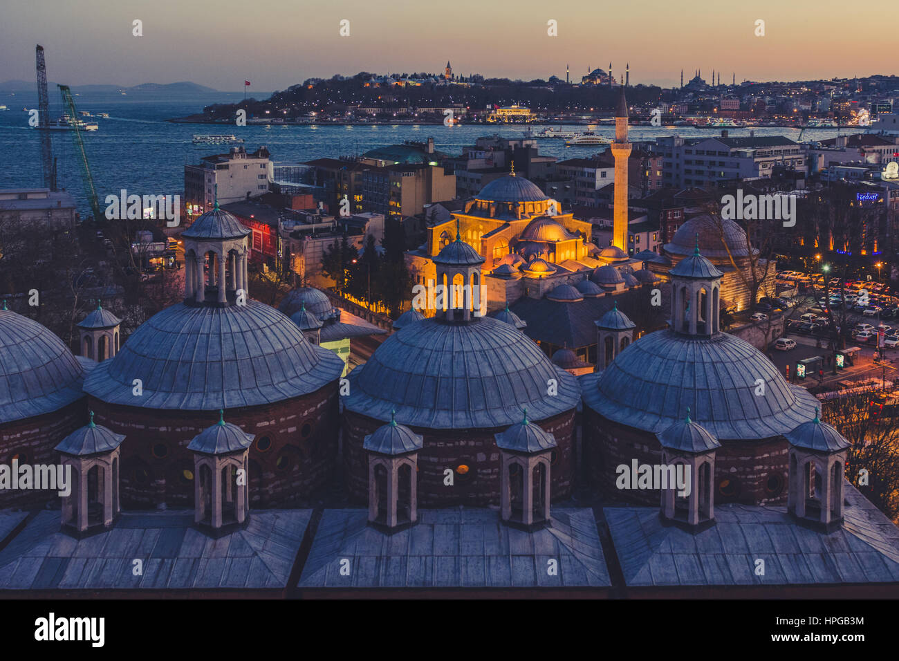 Vue depuis à Istanbul de Tophane Banque D'Images