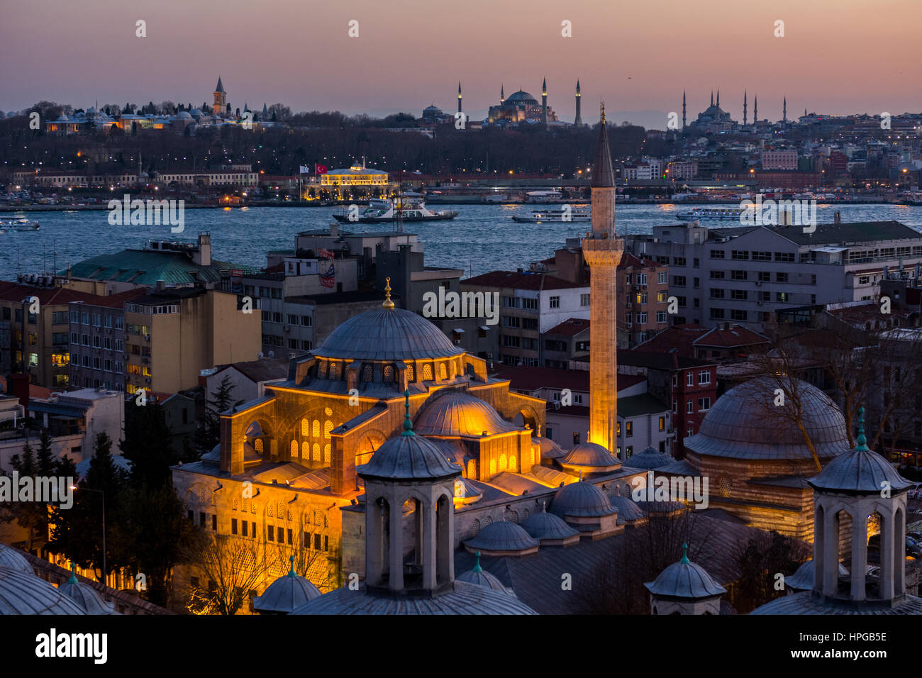 Vue depuis à Istanbul de Tophane Banque D'Images