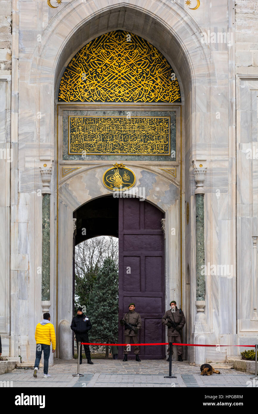 Entrée au palais de Topkapi à Istanbul Banque D'Images