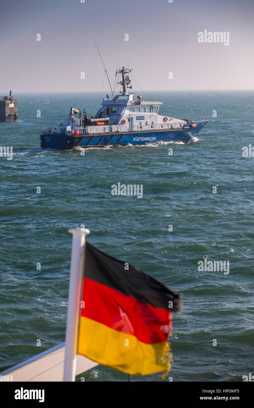 KŸstenwache allemand, Garde côtière canadienne, la police aux frontières, le bateau de patrouille en mer du Nord allemande Banque D'Images