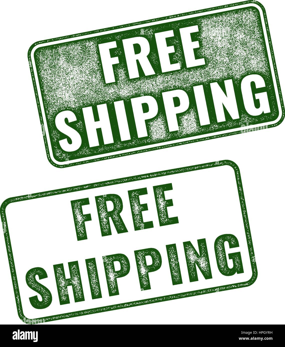 Vecteur vert réaliste grunge rubber stamp Livraison Gratuite isolé sur fond blanc Illustration de Vecteur