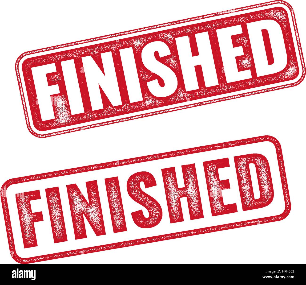 Caoutchouc rouge grunge stamp avec word terminé à l'intérieur. Vecteur réaliste stamp terminé Illustration de Vecteur