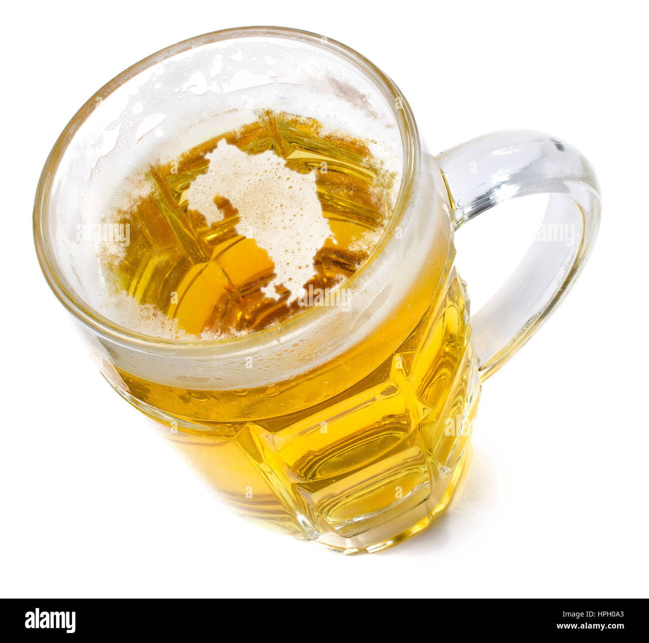 Dans la tête de la bière du Costa Rica en forme et d'une bière.(série) Banque D'Images