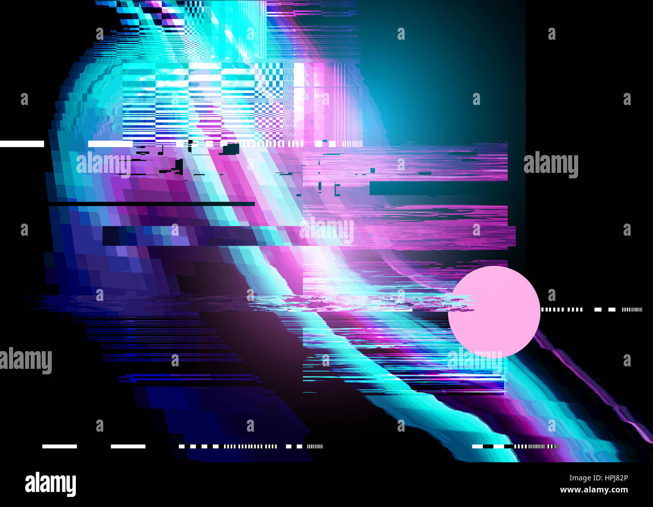 Glitch et texture déformée. Vector illustration Banque D'Images