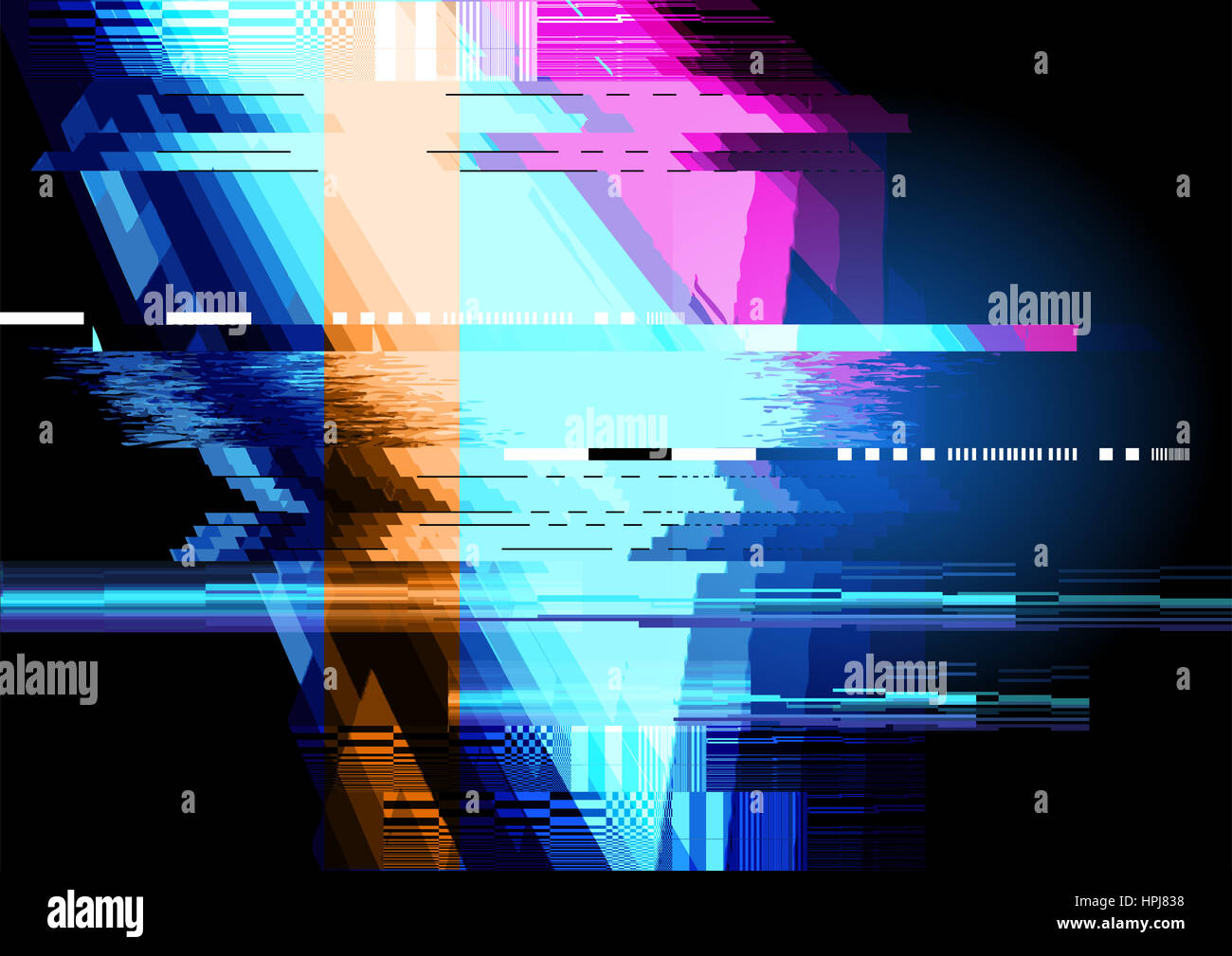Glitched et déformé texture pattern background. Vector illustration Banque D'Images