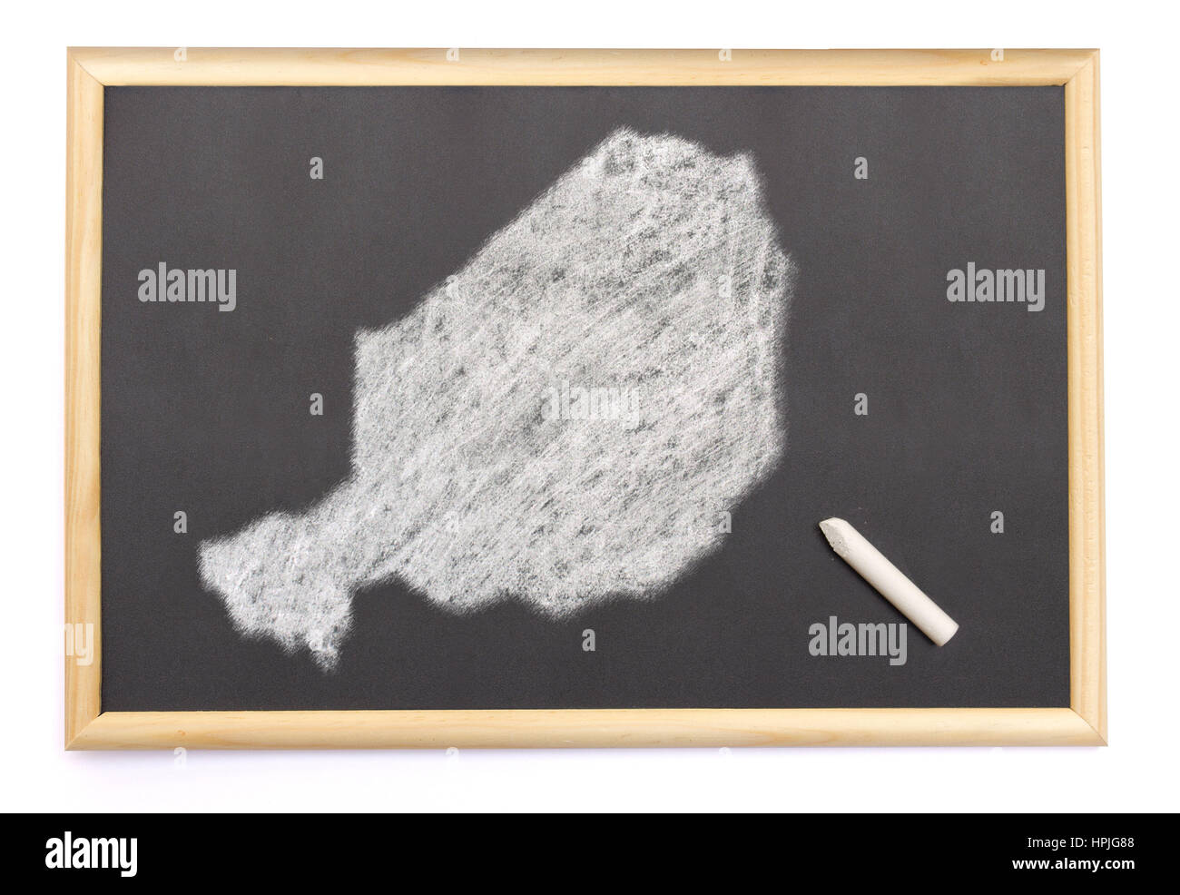 Tableau avec une craie et la forme du Niger sur. (Série) Banque D'Images Tableau avec une craie et la forme du Niger sur. (Série) Banque D'Images