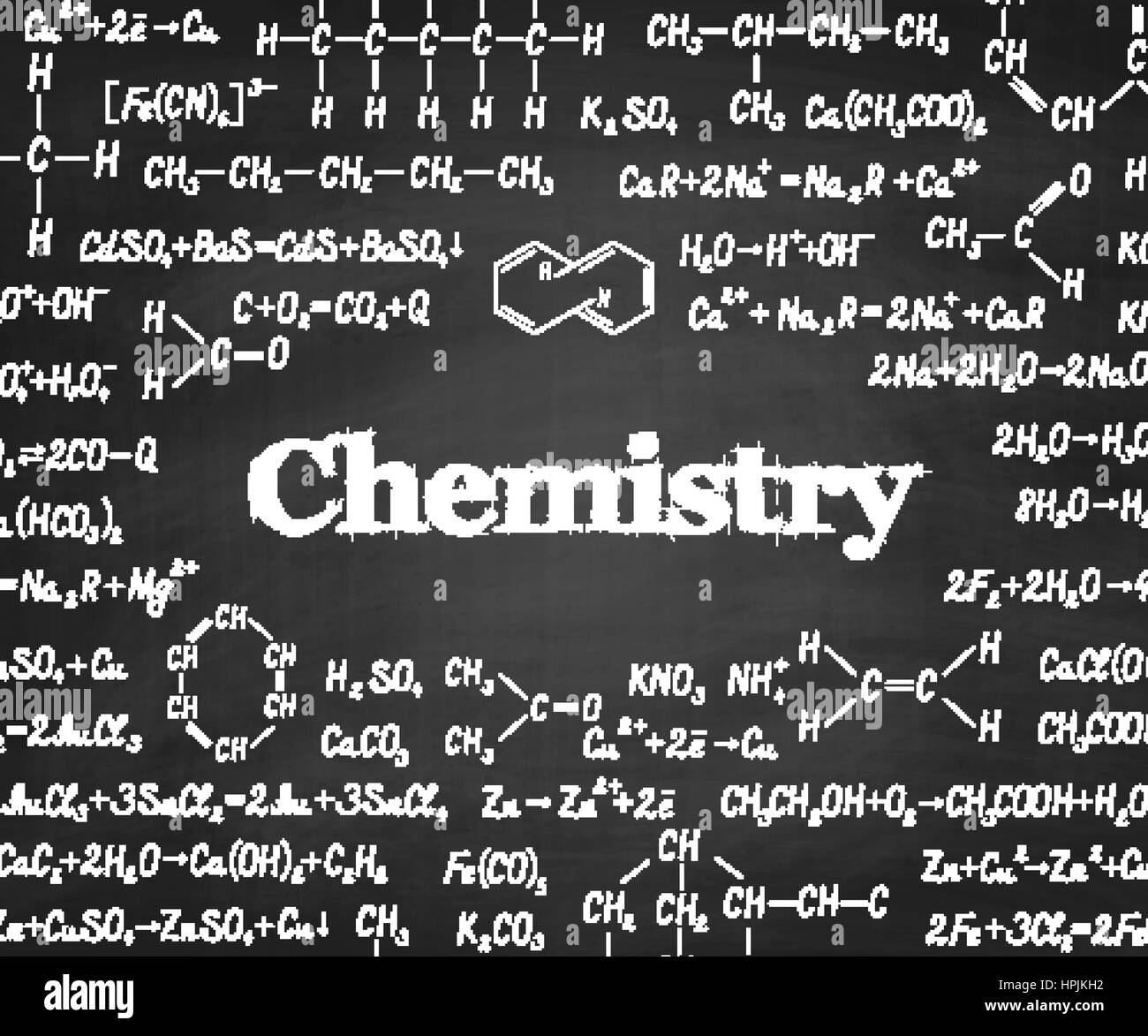 Bienvenue à l'école avec des formules chimiques et figure sur l'école tableau noir sur l'arrière-plan. L'École de l'enseignement de la chimie vector background Illustration de Vecteur