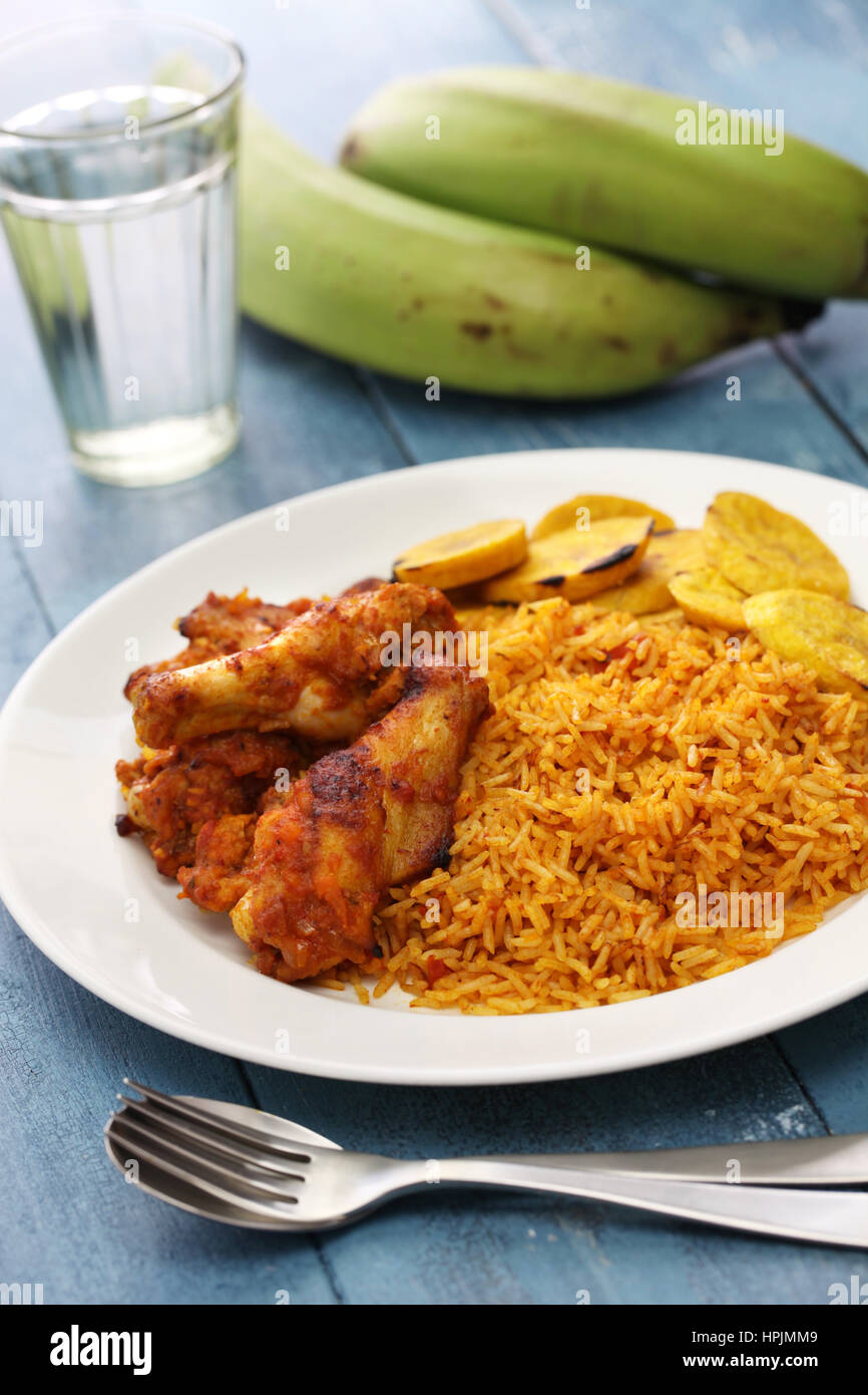 Riz jollof, la cuisine de l'Afrique de l'ouest Banque D'Images