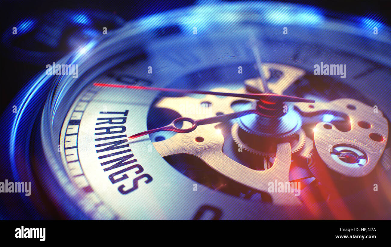 Formations - formulation sur Vintage montre de poche. 3D Render. Banque D'Images