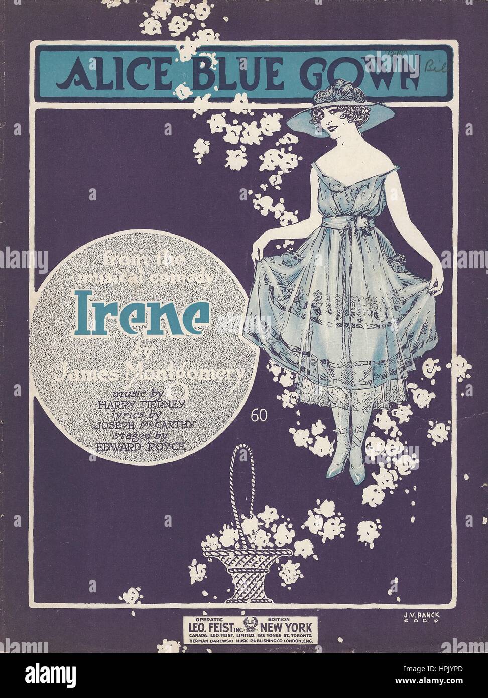 'Irene' 1919 Partitions Musicales couvrir Banque D'Images