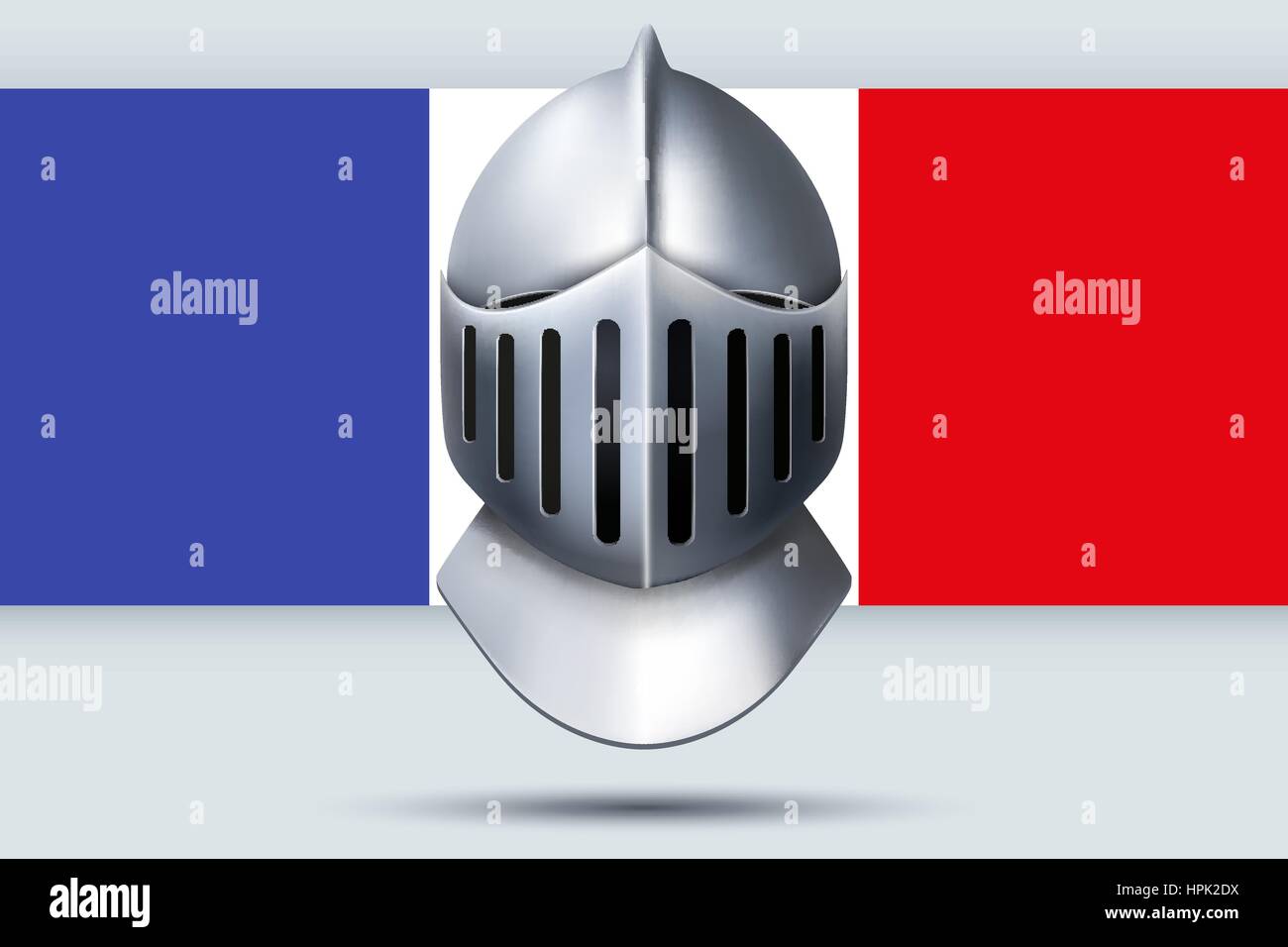 Symbole de l'élection de chevalier casque avec drapeau Français Illustration de Vecteur