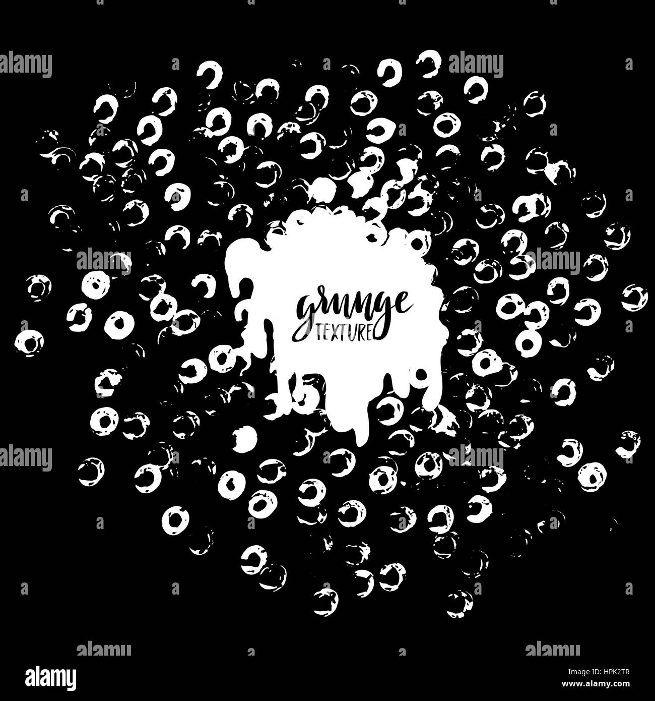 Points ronde stamp Châssis à vide de l'espace pour votre texte. Forme du cercle. Grunge texture. Illustration de Vecteur