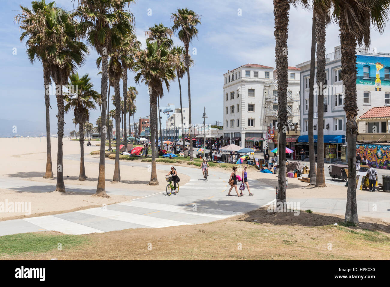 Voir l'éditorial de la promenade de Venice Beach, dans Los Angeles, Californie. Banque D'Images