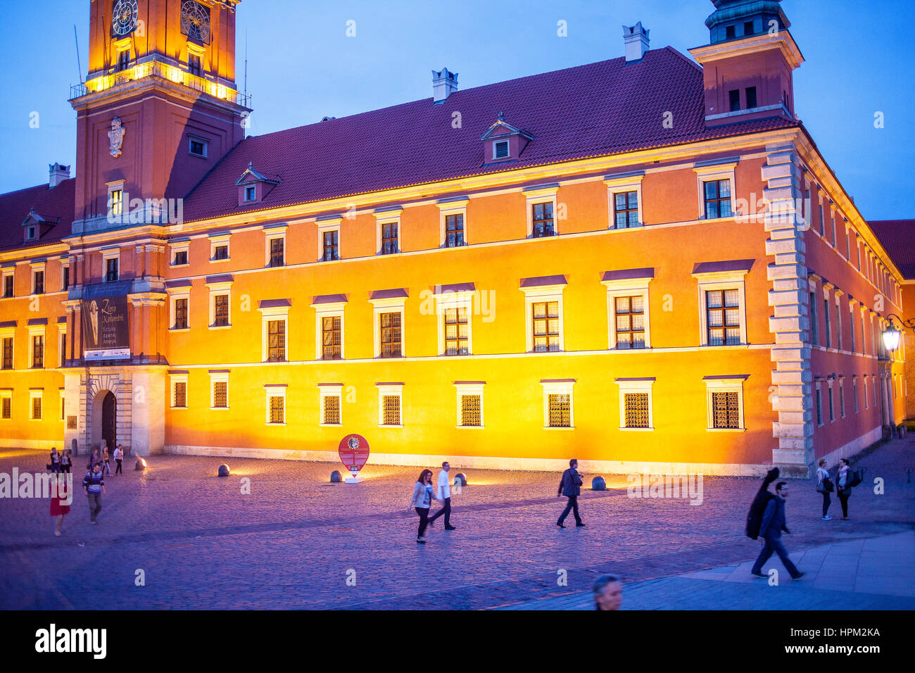 Plac Zamkowy square et le Château Royal, Varsovie, Pologne Banque D'Images