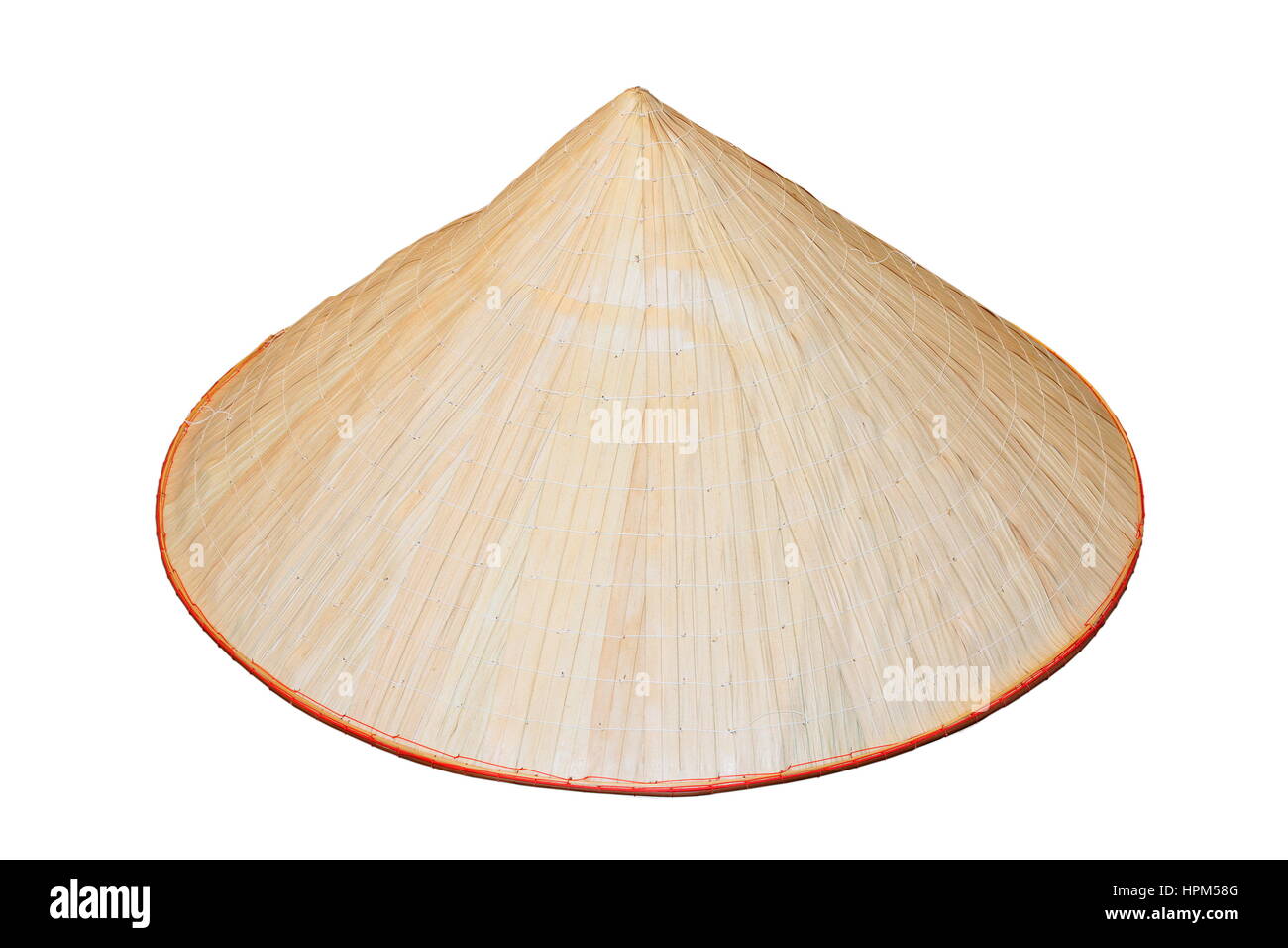 Asian bamboo hat isolated over white background Banque D'Images