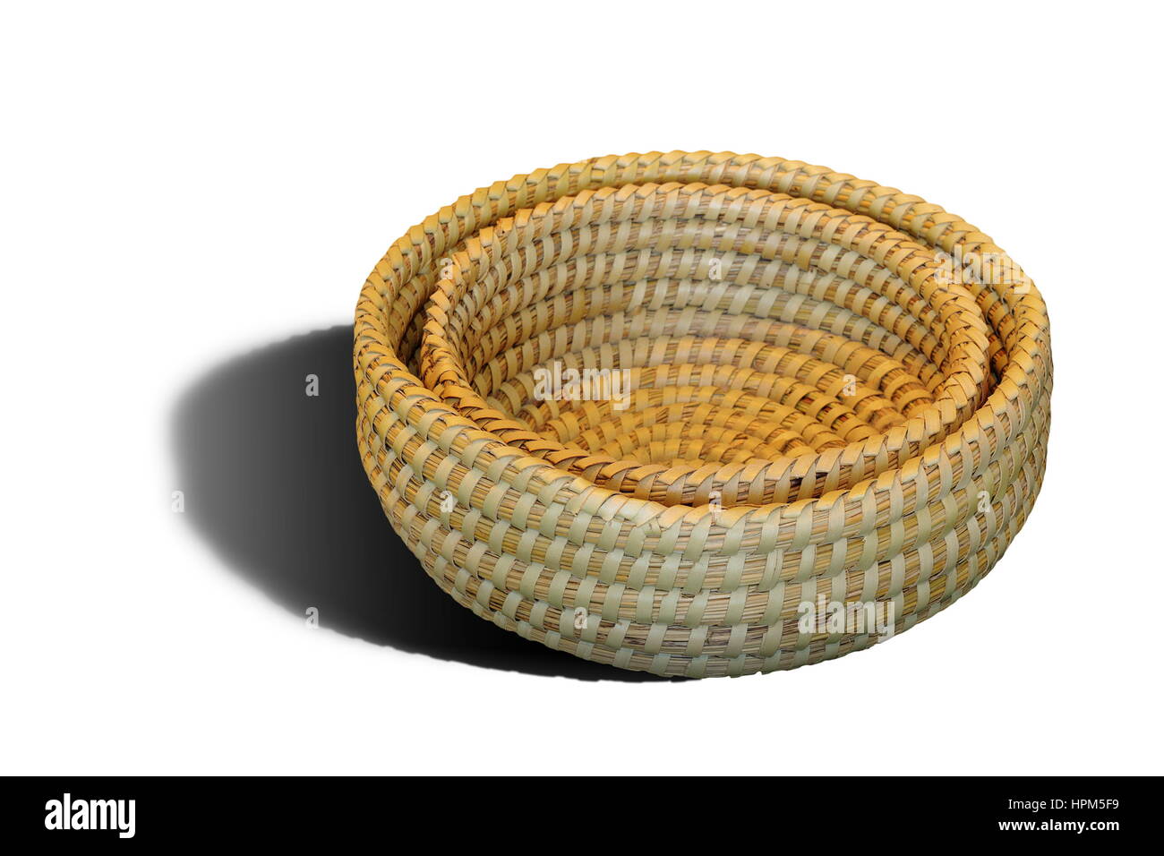 Deux paniers en treillis sur fond blanc avec ombre Banque D'Images