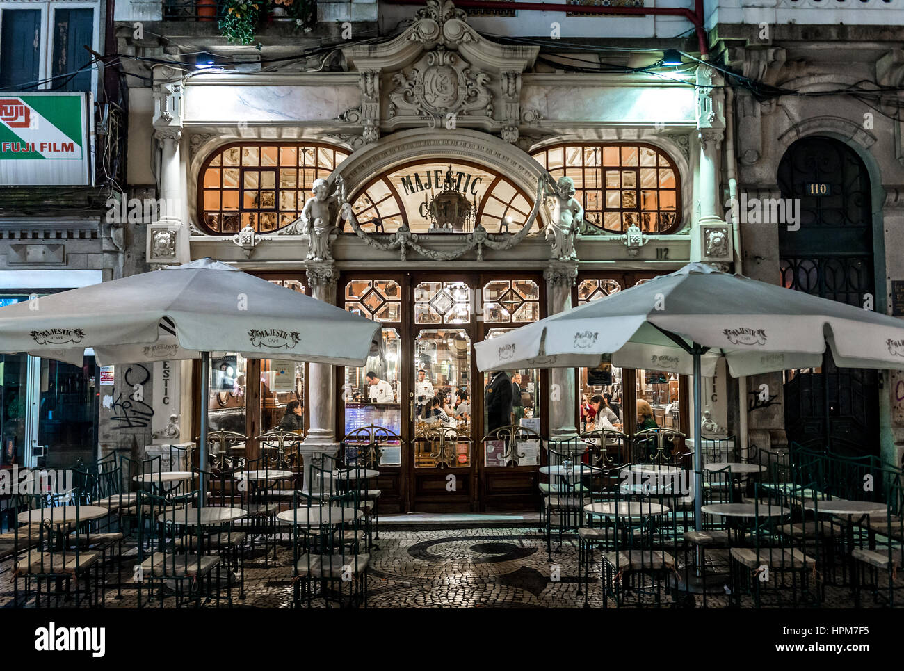 Célèbre Café Majestic à Rua Santa Catarina 112 dans la ville de Porto, Portugal Banque D'Images