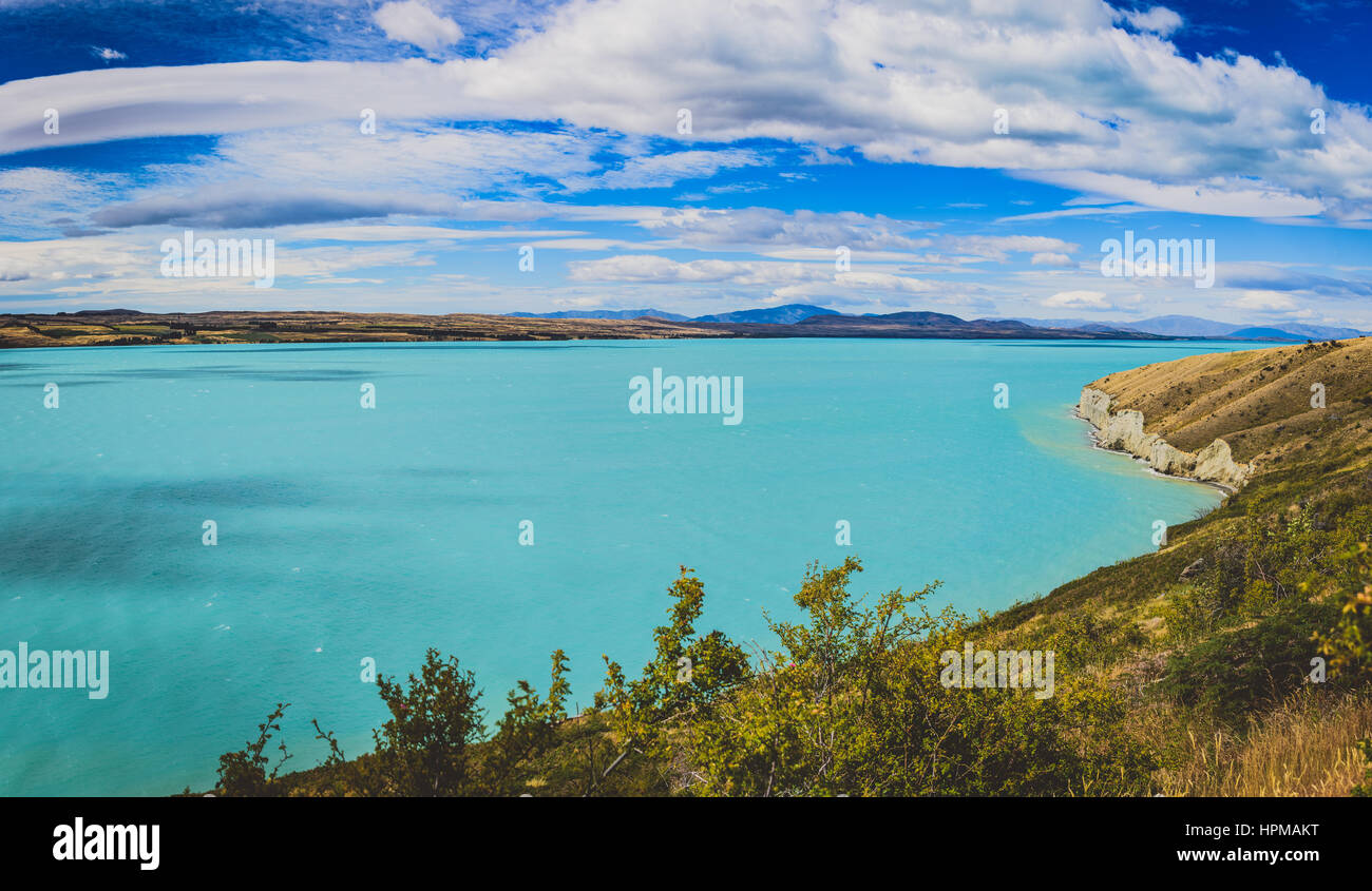Le lac Pukaki, Nouvelle-Zélande Banque D'Images