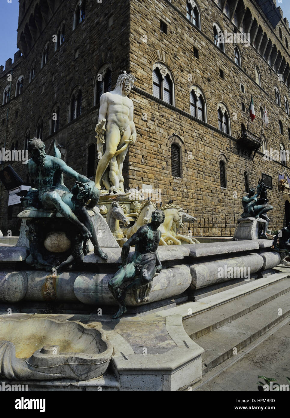 Fontaine de Neptune, Piazza della Signoria, Florence, Toscane, Italie Banque D'Images