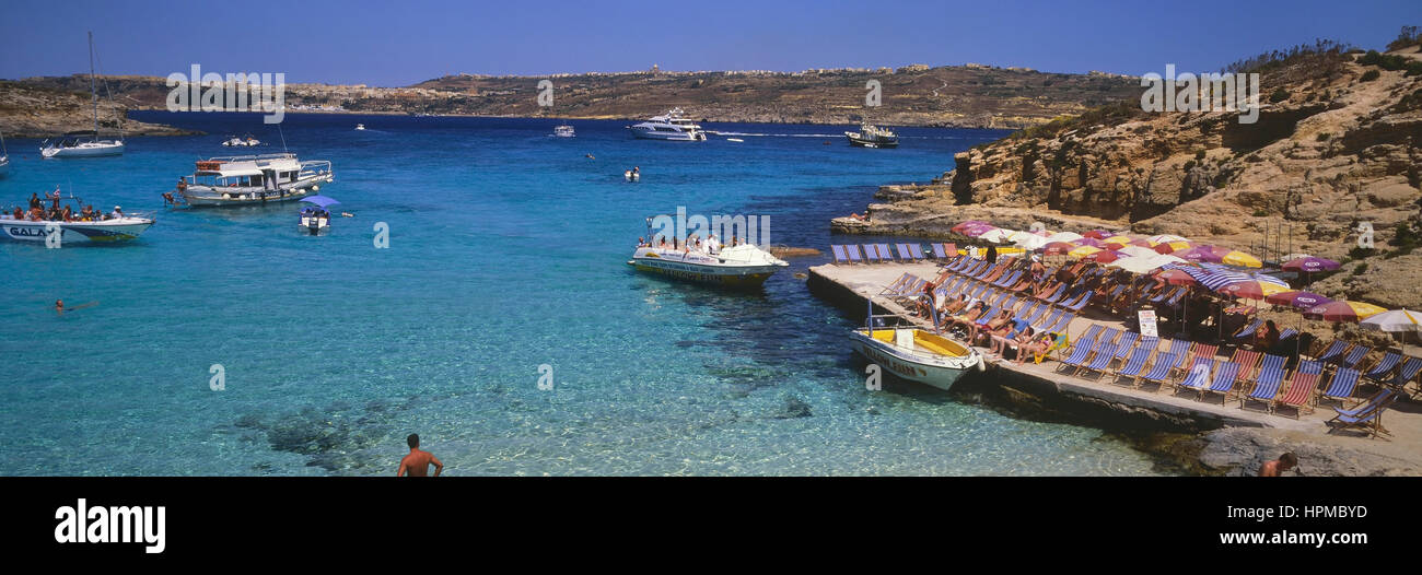 Blue Lagoon. Comino. Malte. Banque D'Images
