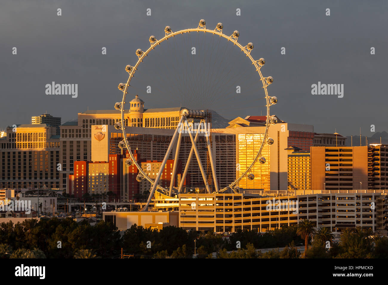Voir l'éditorial du High Roller de 550 pieds à Las Vegas, Nevada. Banque D'Images