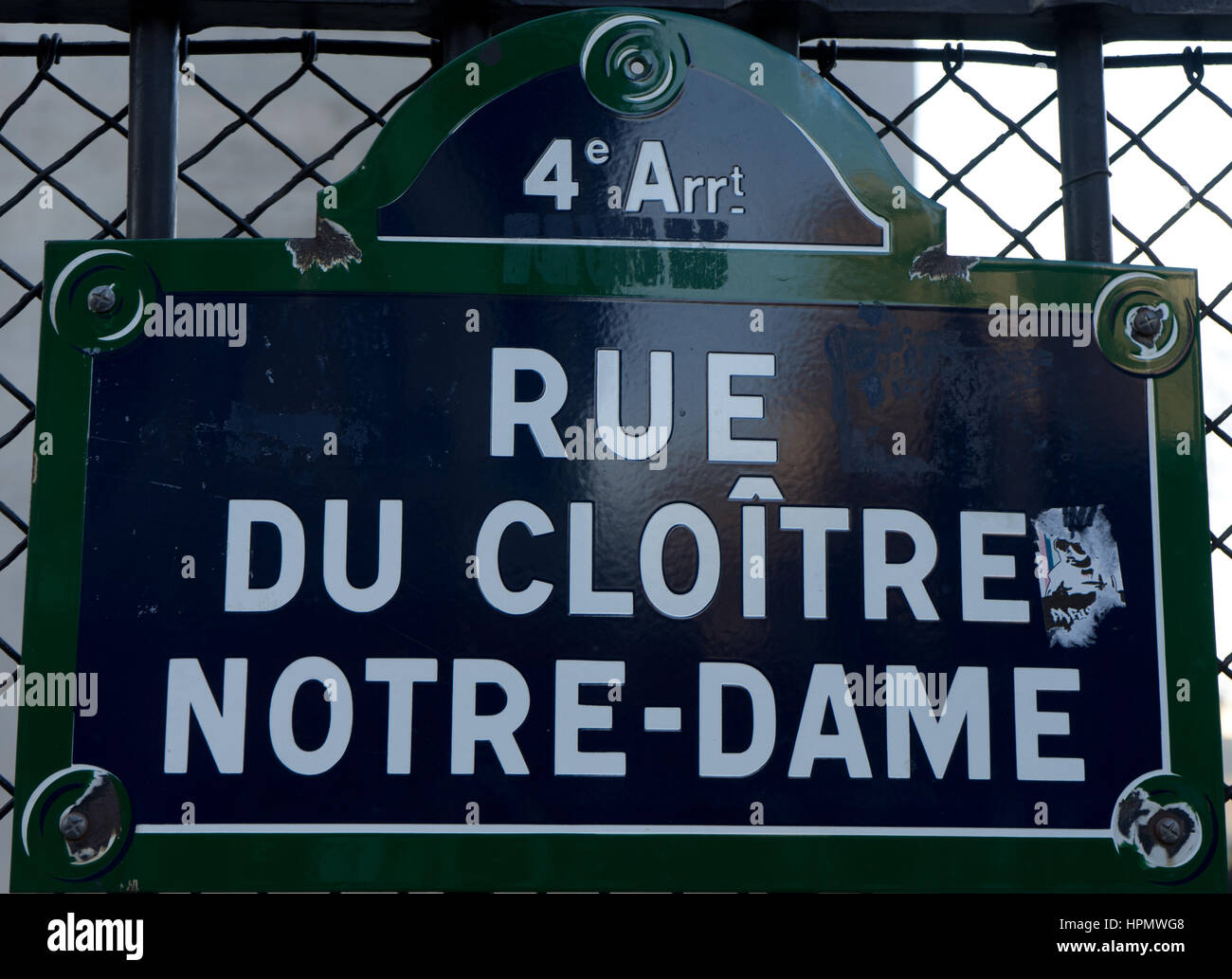 Panneau de nom de rue de paris bleu et vert Banque de photographies et ...