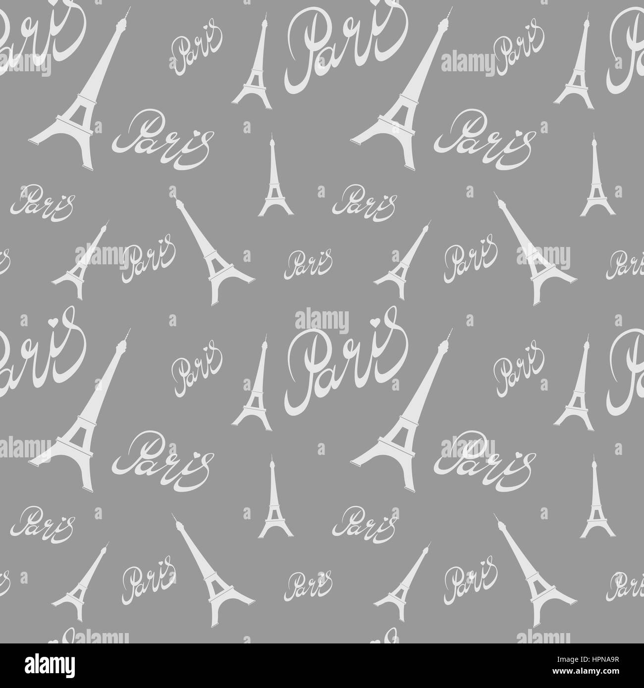 Tour Eiffel avec motif transparent coeurs.dessin à la main . Illustration de Vecteur
