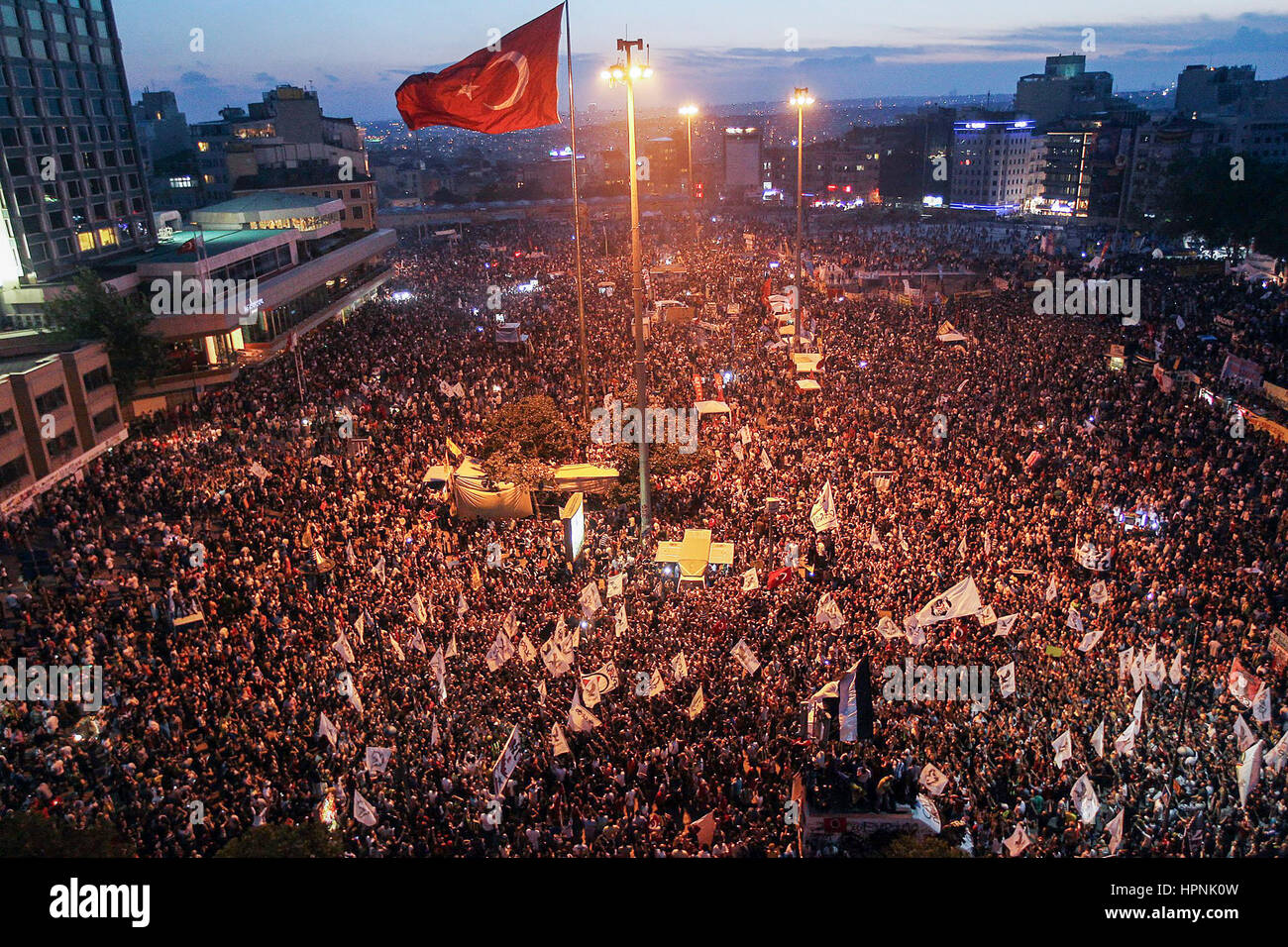 Manifestations du parc Gezi. 5 juin 2016, Istanbul. Une vague de manifestations et troubles civils en Turquie a commencé le 28 mai 2013, d'abord de contester le plan d'aménagement urbain pour l'Istanbul Taksim Gezi Parkı. Banque D'Images