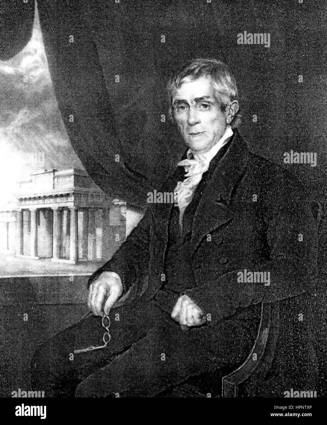 THOMAS HARRISON (1744-1829) architecte anglais spécialisé dans les ponts. Basé sur 1820 Gravure portrait. Banque D'Images