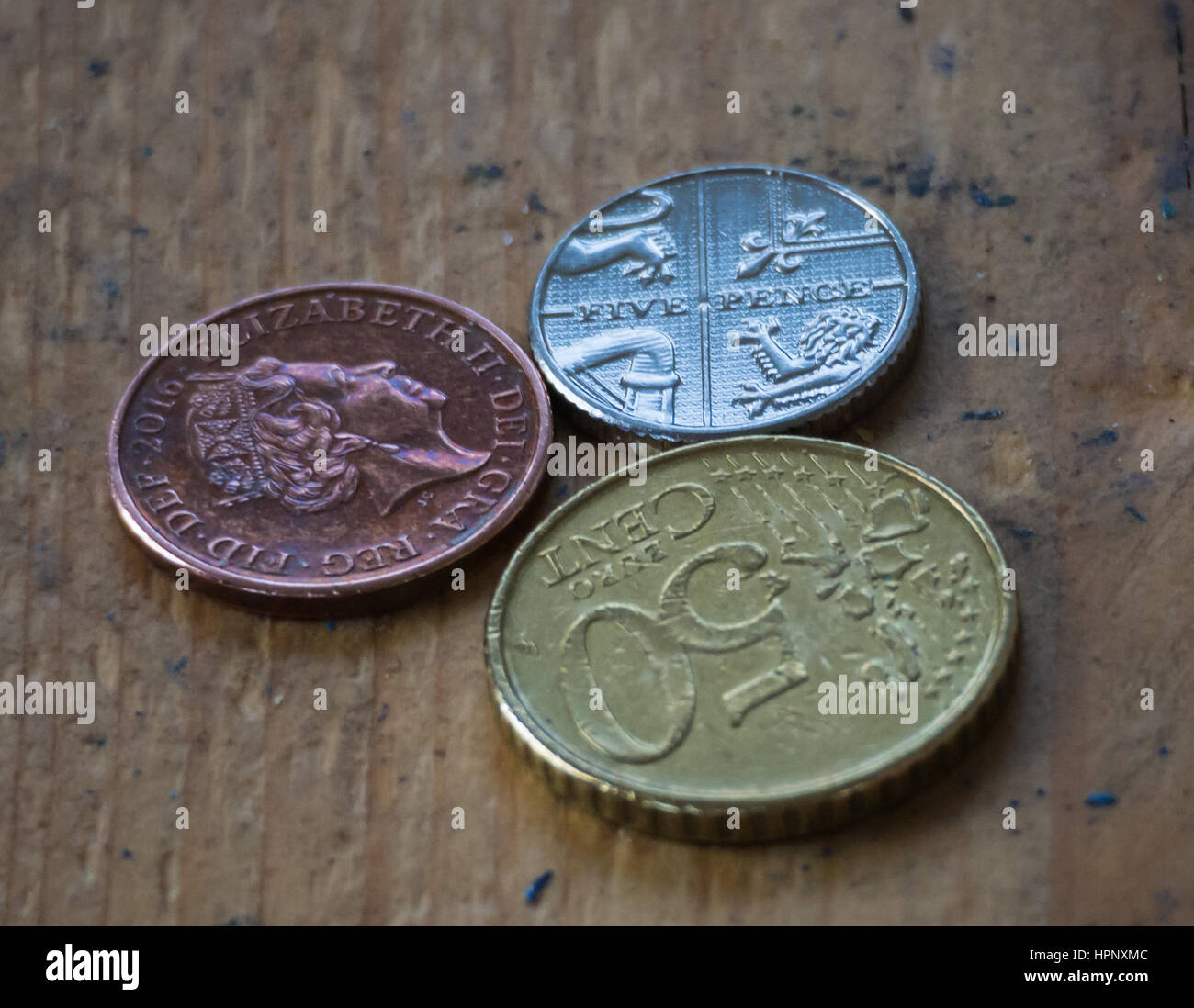 Euro v Sterling Banque D'Images