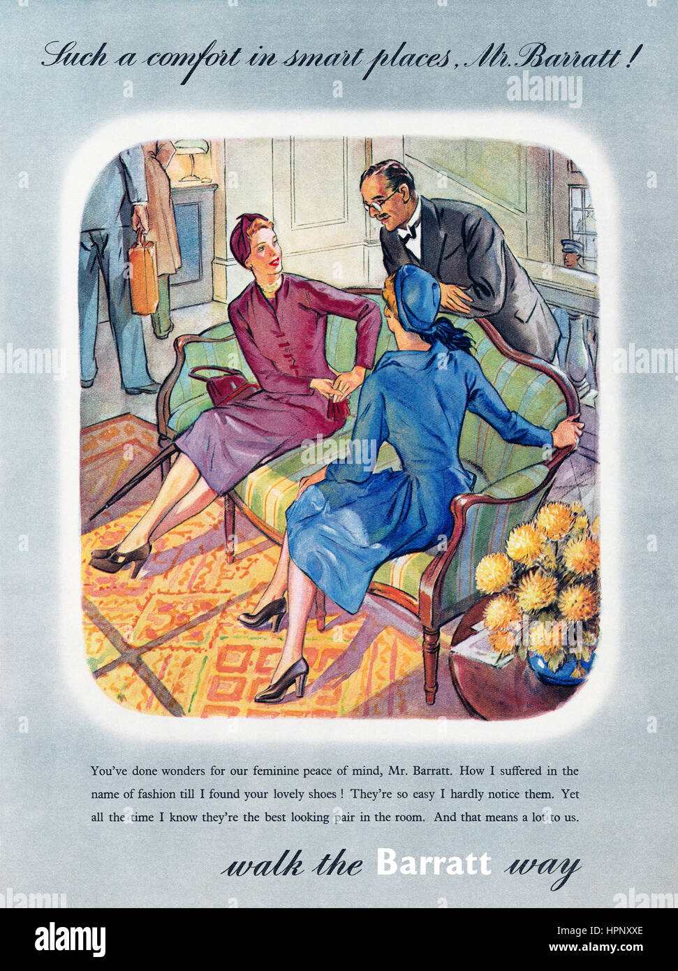 1950 La publicité pour Barratt Shoes. Banque D'Images