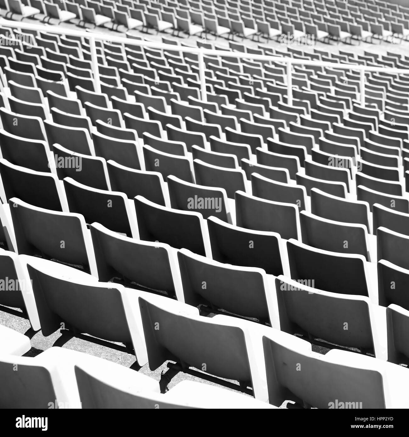 Rythme des sièges du stade. Imade noir et blanc Banque D'Images