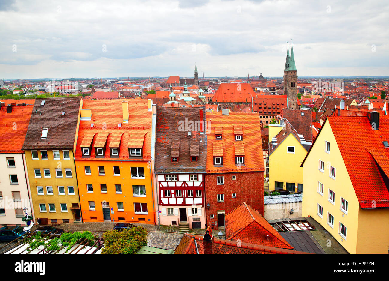 Vue panoramique de l'Altstadt à Nuremberg, Allemagne Banque D'Images