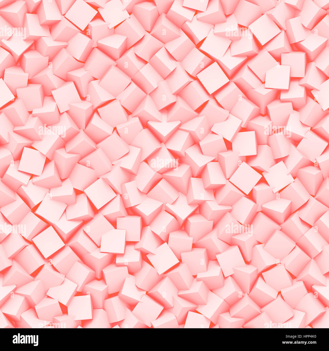 Seamless background faite de cubes disposés en diagonale dans des tons de rose (3d illustration) Banque D'Images