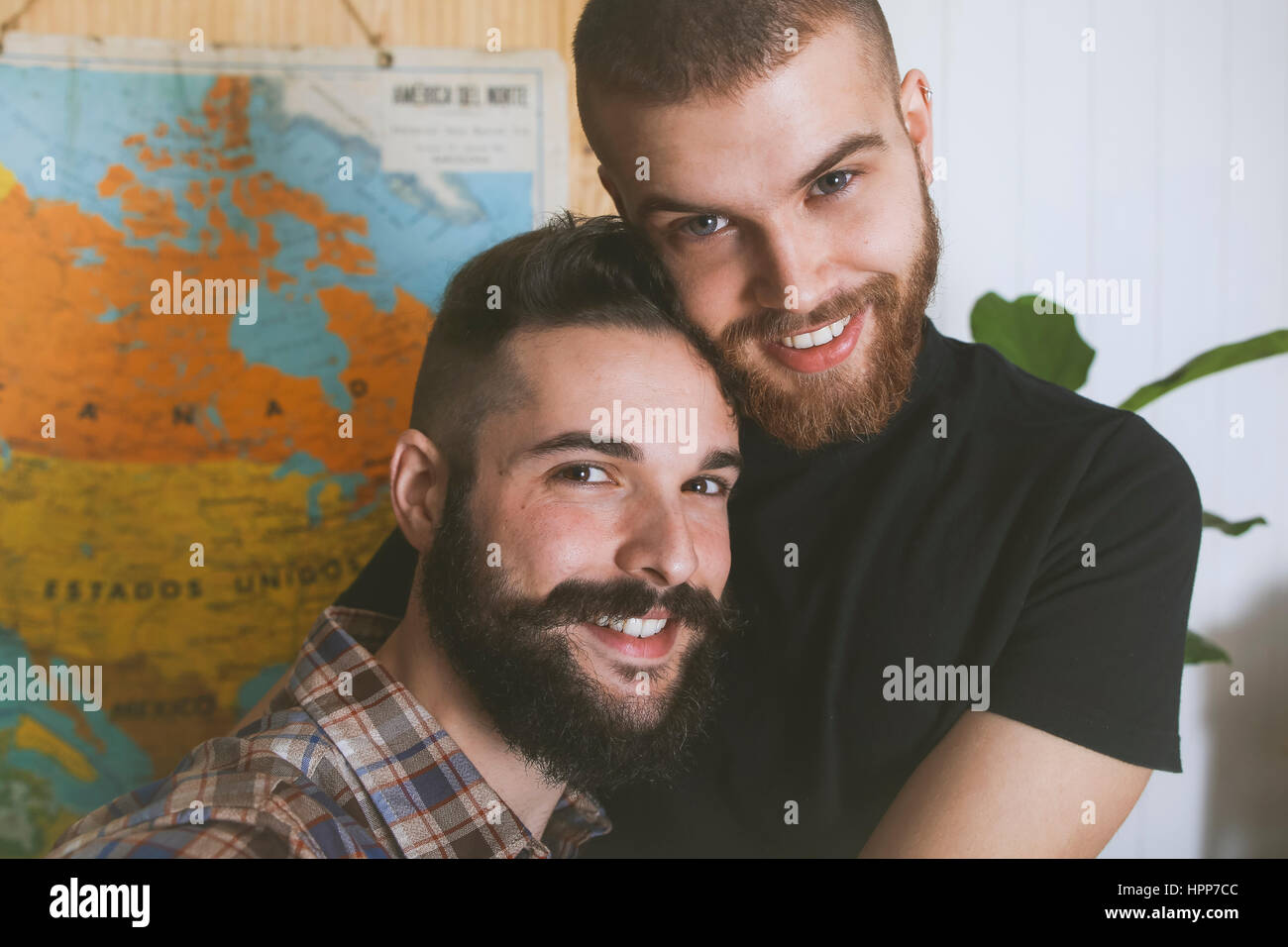 Portrait of happy couple gay Banque D'Images