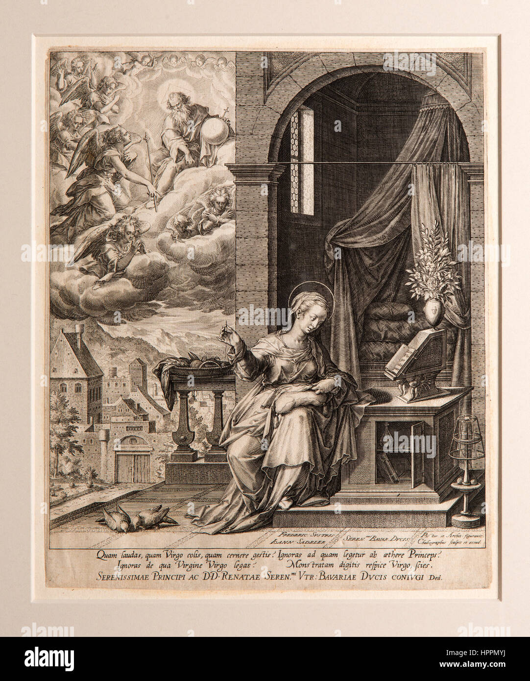 Dieu envoie l'Ange Gabriel à la Vierge Banque D'Images