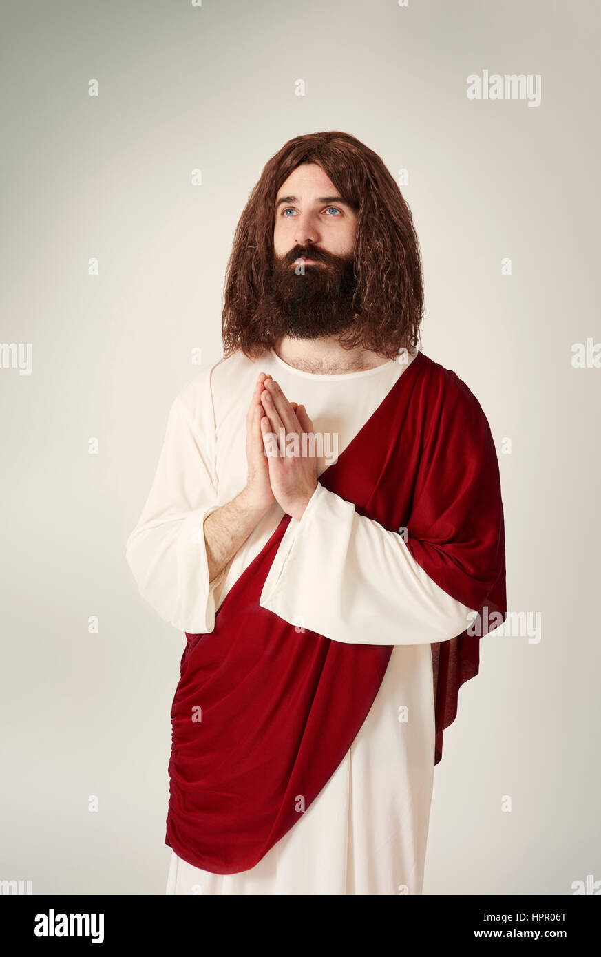 Jésus prie pour les âmes perdues Banque D'Images