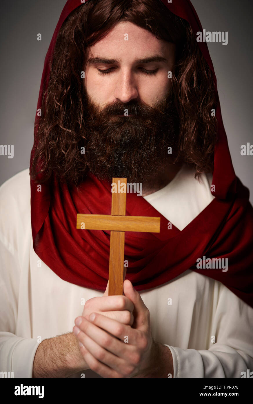 Fils du Dieu avec symbole religieux Banque D'Images