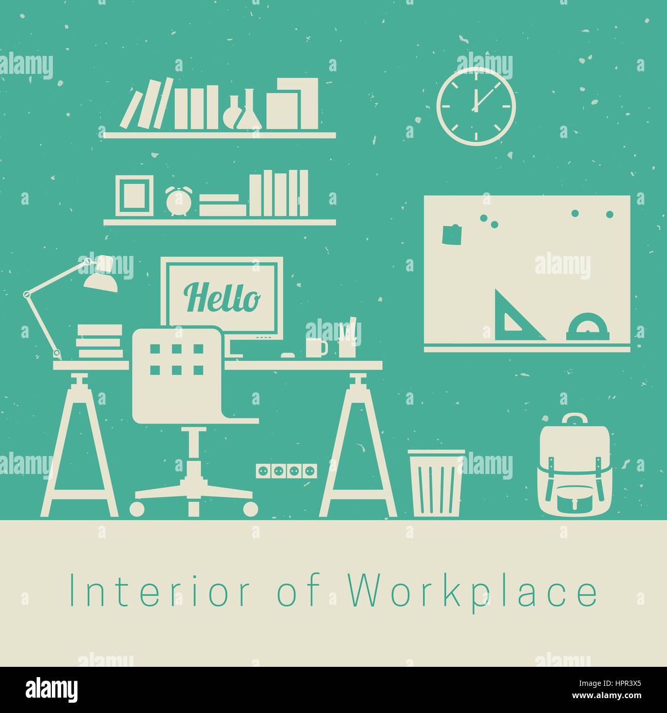 Lieu de travail Illustration de Vecteur