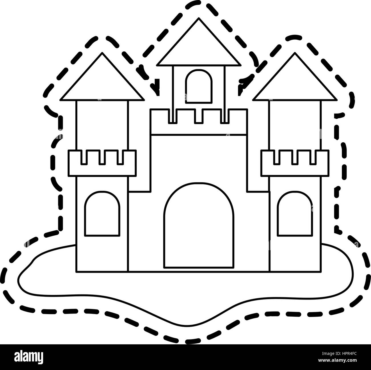 Château de sable de droit Illustration de Vecteur