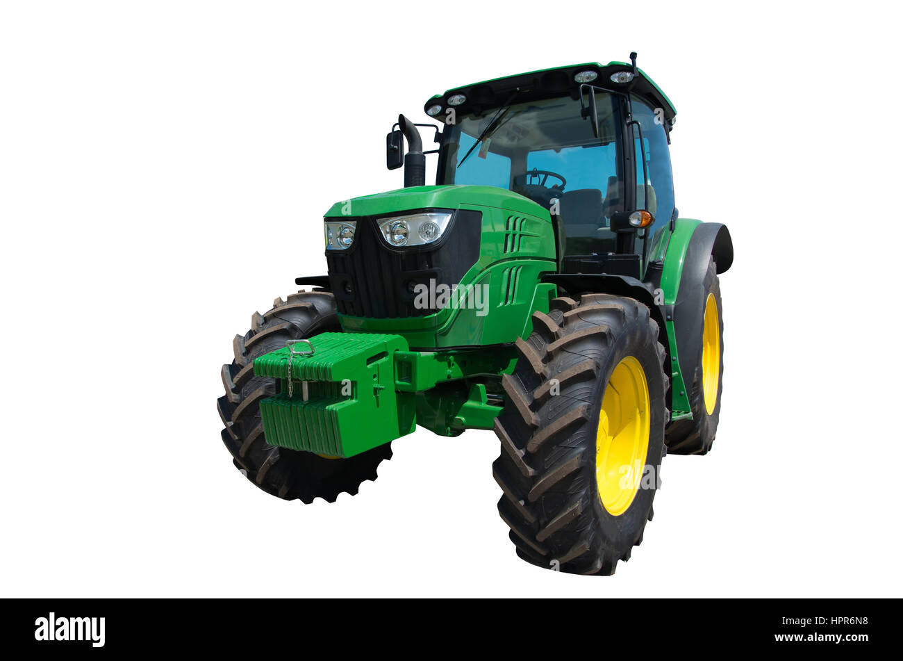 Tracteur agricole - transport de ferme. Tracteur agricole. Le tracteur sur fond blanc. Banque D'Images