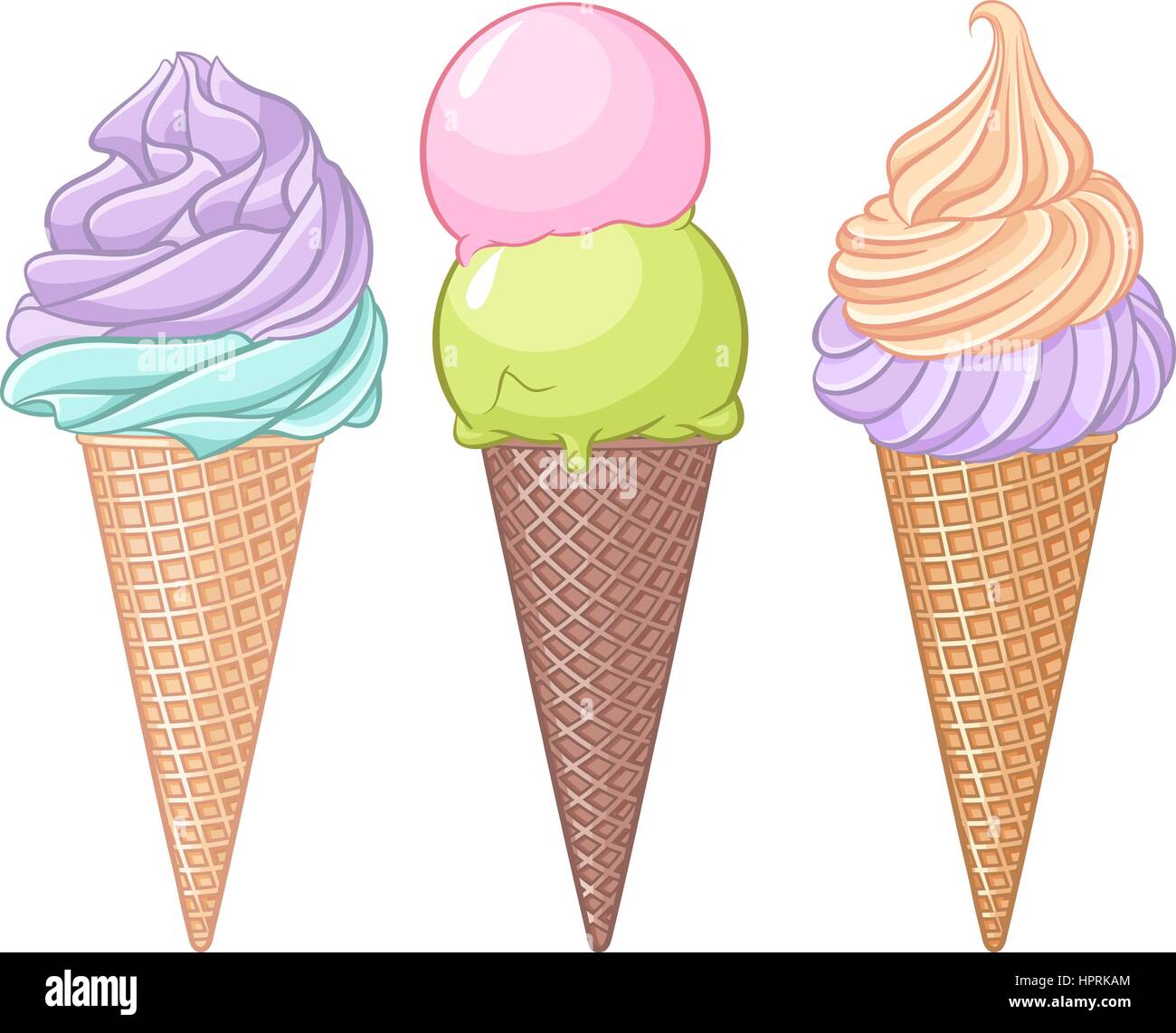 Jeu de glaces colorées vector illustration - 2 Illustration de Vecteur