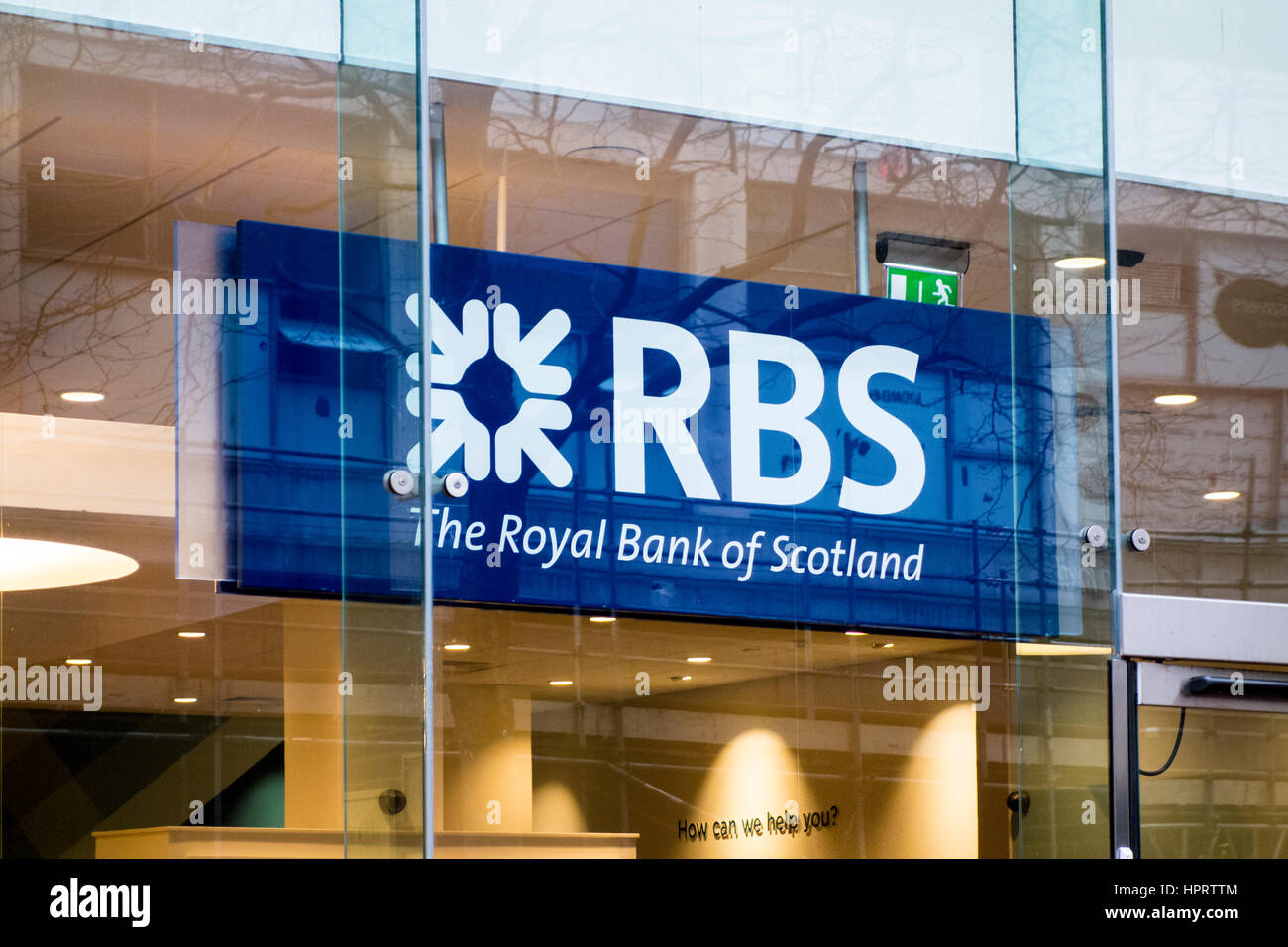 RBS Royal Bank of Scotland filiale signer logo, Birmingham, Royaume-Uni Banque D'Images