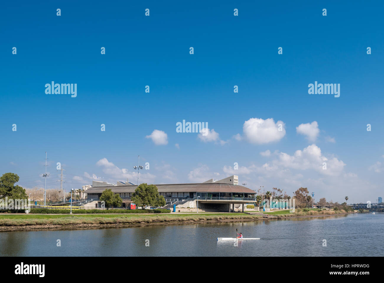 Israël, Tel Aviv, yarkon park, Daniel Centre d'aviron Banque D'Images