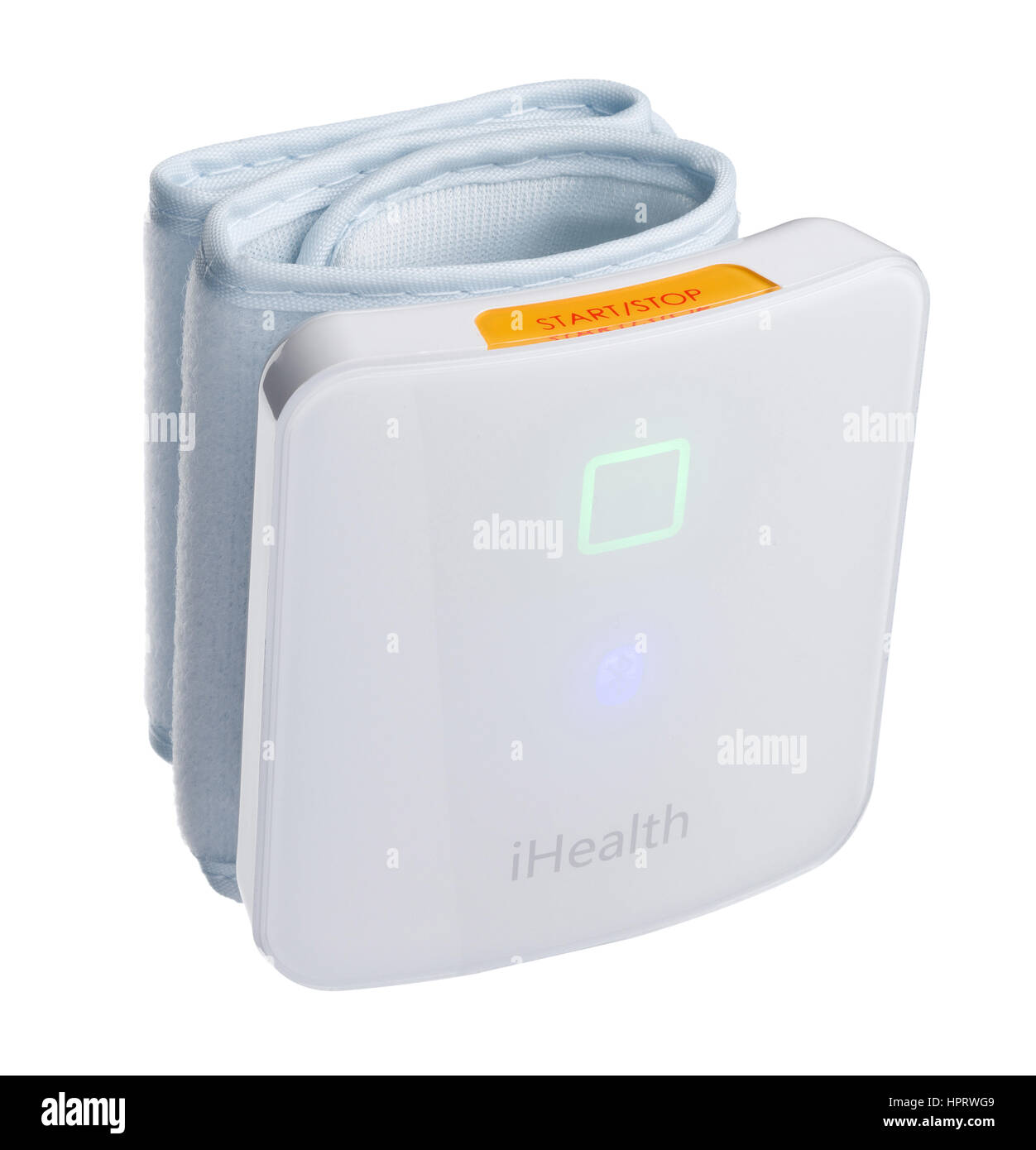 IHealth Moniteur. Moniteur de pression sanguine pour être porté sur un poignet. Smartphone Bluetooth connecté à l'app. Banque D'Images