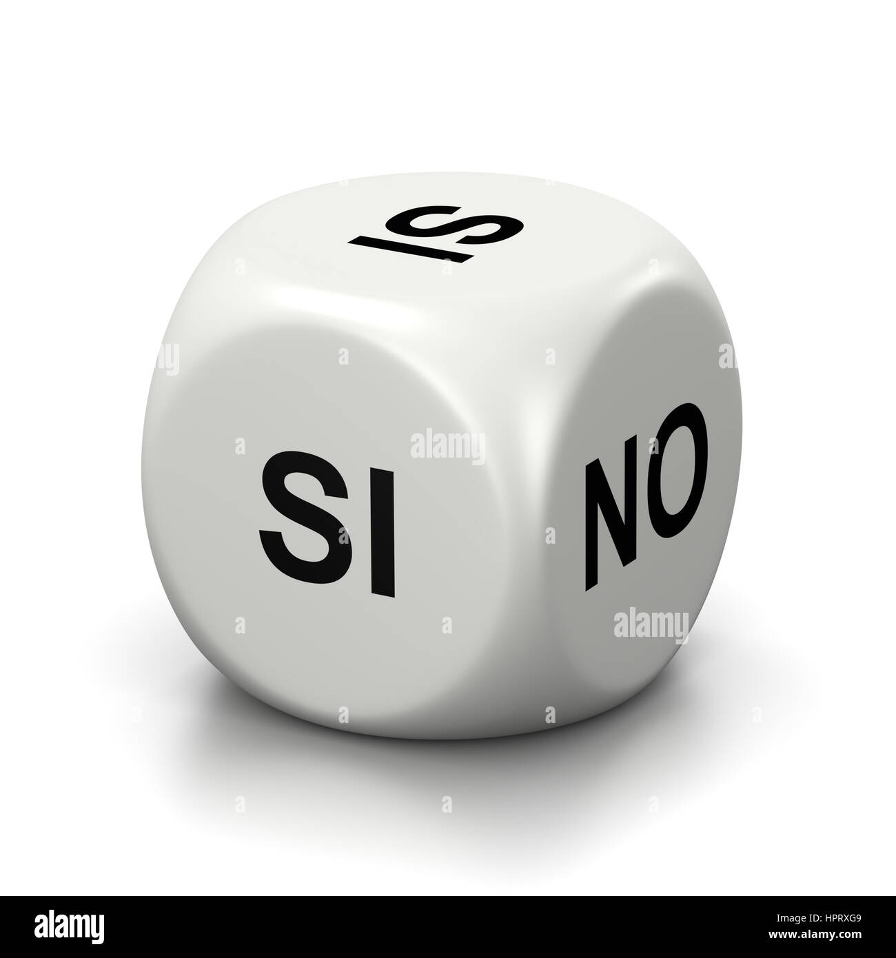 Oui Et Non En Italien Un seul dés blancs avec oui ou non l'espagnol et italien sur les visages  sur fond blanc 3D Illustration Photo Stock - Alamy