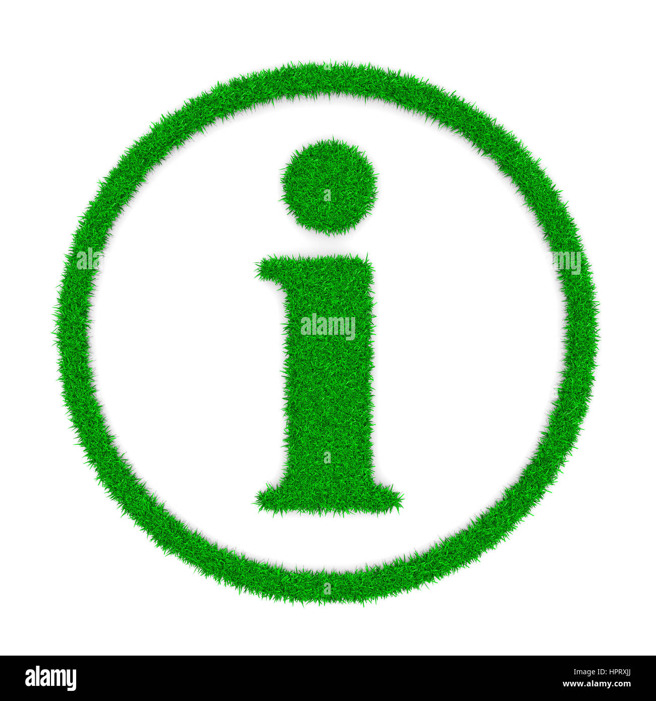 Herbe vert symbole d'informations forme sur fond blanc 3D Illustration Banque D'Images