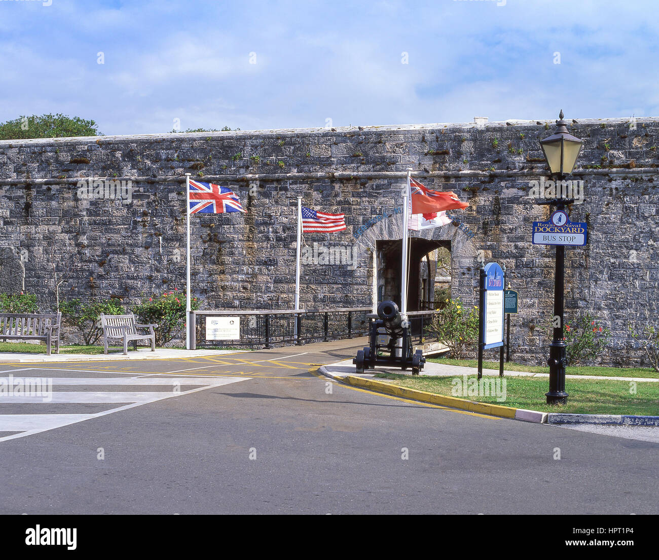 Entrée au Musée Maritime, Royal Naval Dockyard, Sandy's Parish, Bermudes Banque D'Images